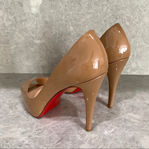 Christian Louboutin Nude Peep Toe Heels - Picture 9 of 10